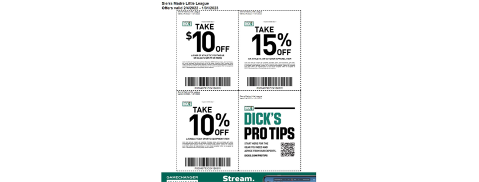 Dick's Sporting Goods Savings!